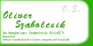 oliver szabolcsik business card